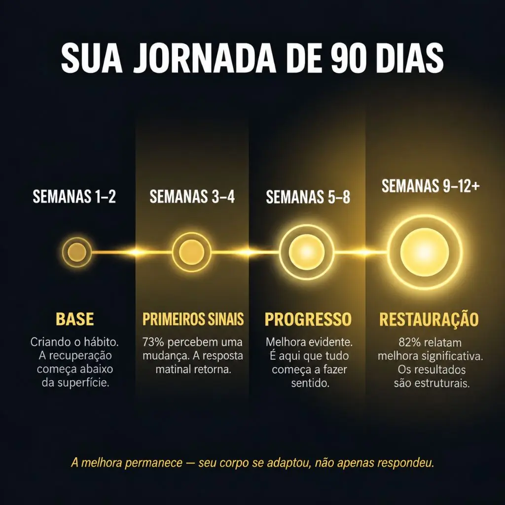 Infográfico da jornada de uso de 90 dias