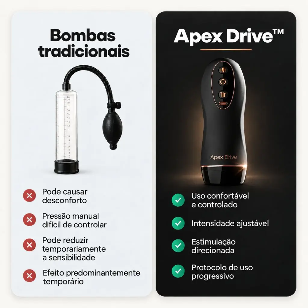 Comparação entre bombas tradicionais e ApexDrive Pro